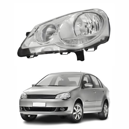 Farol Vw Polo 2008 Até 2014 Cromado Lado Esquerdo Motorista