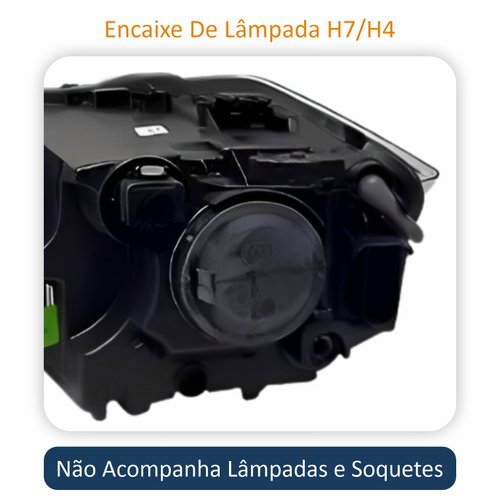 Farol Vw Polo Virtus 2018 Até 2022 Original Arteb Máscara Negra Com Friso Cromado Lado Direito Passageiro