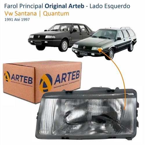 Farol Vw Santana Quantum 1991 Até 1997 Original Arteb Lado Esquerdo Motorista