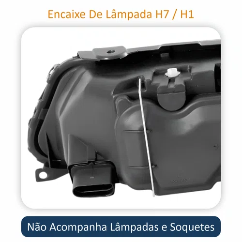 Farol VW Saveiro G3 1999 Até 2005 Foco Duplo Máscara Cromada Lado Direito Passageiro