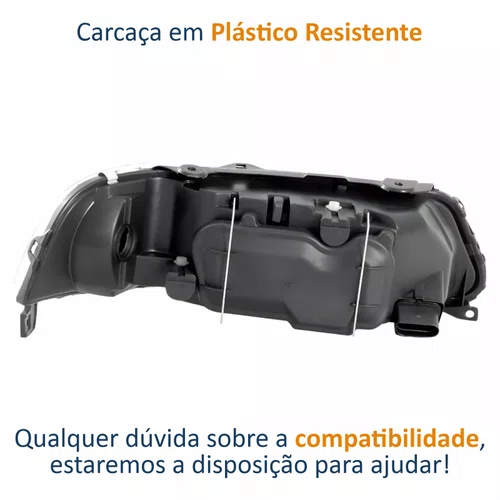 Farol VW Saveiro G3 1999 Até 2005 Foco Duplo Máscara Cromada Lado Esquerdo Motorista