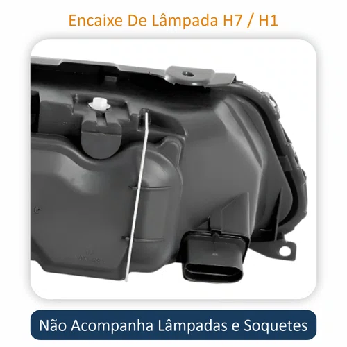 Farol VW Saveiro G3 1999 Até 2005 Foco Duplo Máscara Cromada Lado Esquerdo Motorista