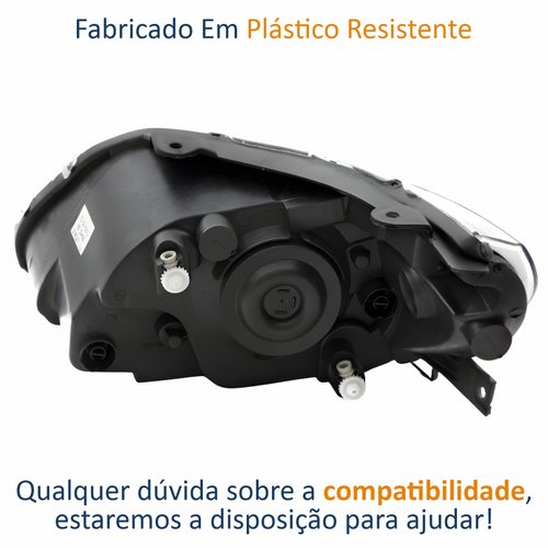 Farol Vw Saveiro G5 2008 Até 2013 Máscara Cromada Lado Direito Passageiro