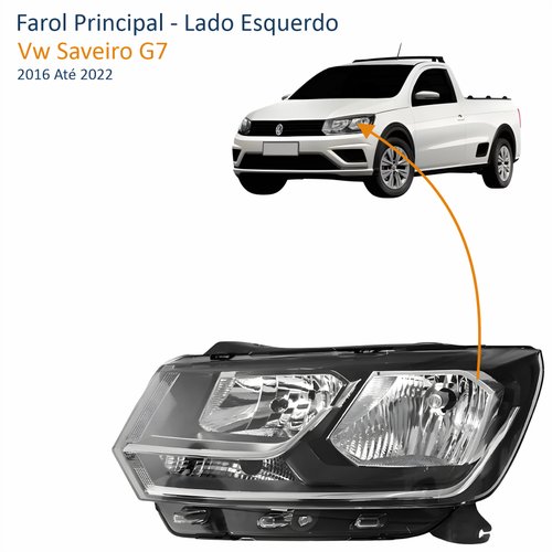 Farol Vw Saveiro G7 2016 Até 2022 Foco Duplo Lado Esquerdo Motorista