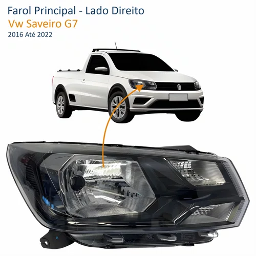 Farol Vw Saveiro G7 2016 Até 2022 Lado Direito Passageiro