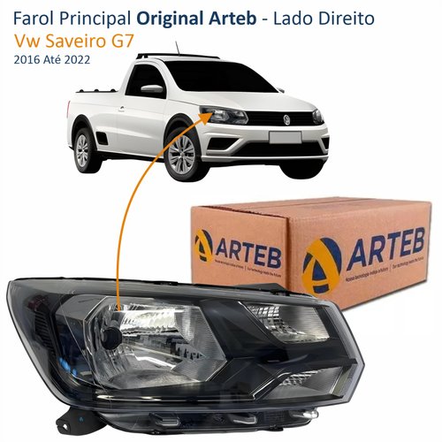 Farol Vw Saveiro G7 2016 Até 2022 Original Arteb Lado Direito Passageiro