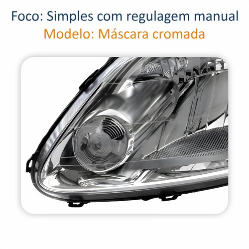 Farol Vw Spacefox 2005 Até 2009 Máscara Cromada Lado Esquerdo Motorista