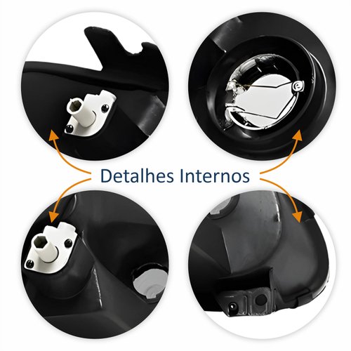 Farol Vw Spacefox 2005 Até 2009 Máscara Cromada Lado Esquerdo Motorista