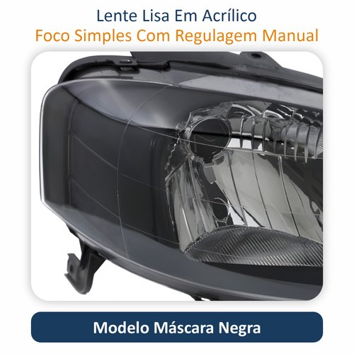 Farol Vw Spacefox 2005 Até 2009 Máscara Negra Lado Direito Passageiro