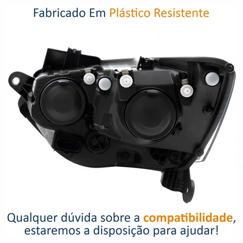 Farol Vw Spacefox 2015 Até 2019 Máscara Negra Friso Cromado Lado Direito Passageiro