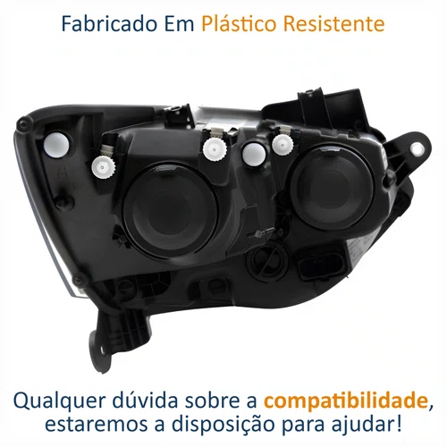 Farol Vw Spacefox 2015 Até 2019 Máscara Negra Friso Cromado Lado Esquerdo Motorista