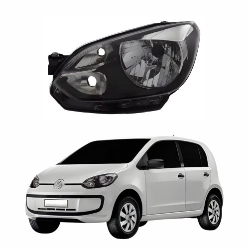 Farol Vw Up 2014 Até 2017 Com Friso Preto Lado Esquerdo Motorista