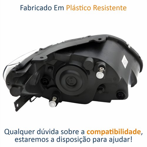 Farol Vw Voyage G5 2008 Até 2012 Máscara Cromada Lado Esquerdo Motorista