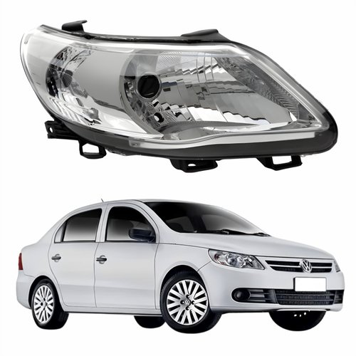 Farol Vw Voyage G5 2008 Até 2012 Original Arteb Máscara Cromada Lado Direito Passageiro