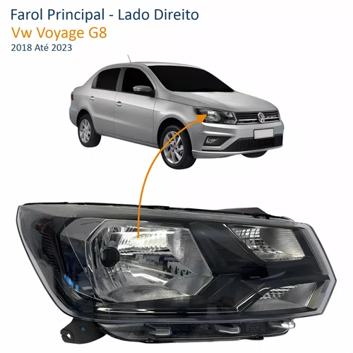 Farol Vw Voyage G8 2018 Até 2023 Lado Direito Passageiro