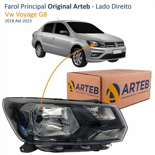 Farol Vw Voyage G8 2018 Até 2023 Original Arteb Lado Direito Passageiro