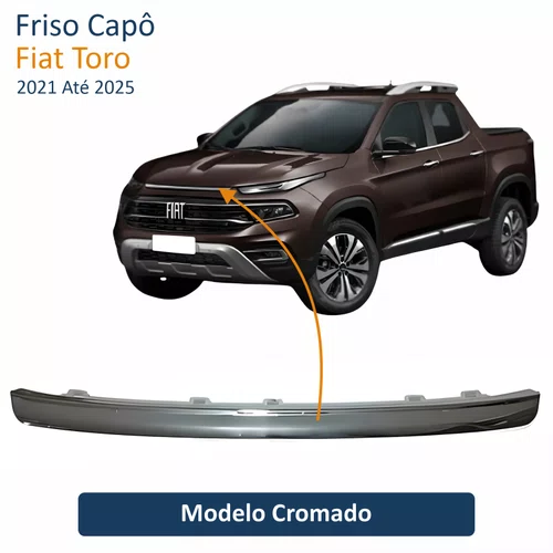 Friso Cromado Capô Fiat Toro 2021 Até 2025