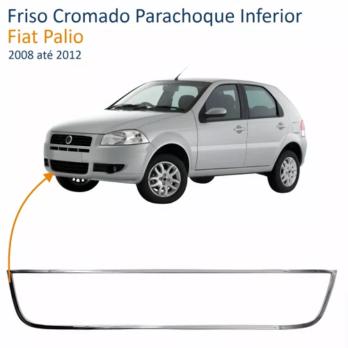 Friso Cromado Parachoque Fiat Palio 2008 até 2012 Inferior