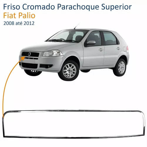 Friso Cromado Parachoque Fiat Palio 2008 até 2012 Superior