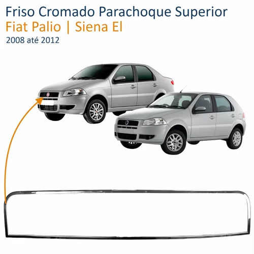 Friso Cromado Parachoque Fiat Palio Siena El 2008 até 2012 Superior