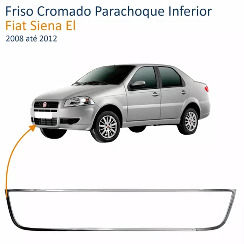Friso Cromado Parachoque Fiat Siena El 2008 até 2012 Inferior