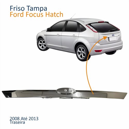 Friso Tampa Traseira Ford Focus Hatch 2008 Até 2013 Cromado