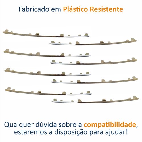 Friso Grade Parachoque GM Cruze Sedan LTZ 2016 Até 2019 Cromado Kit com 8 Peças