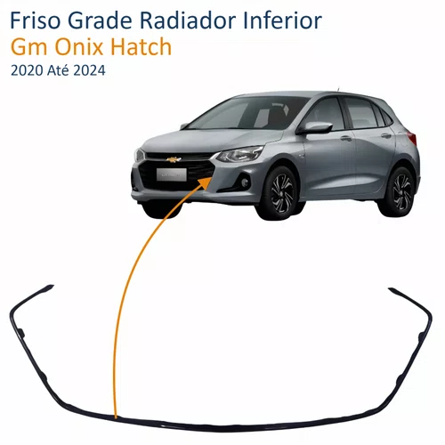 Friso Grade Radiador Inferior Gm Onix Hatch 2020 Até 2024 Black Piano