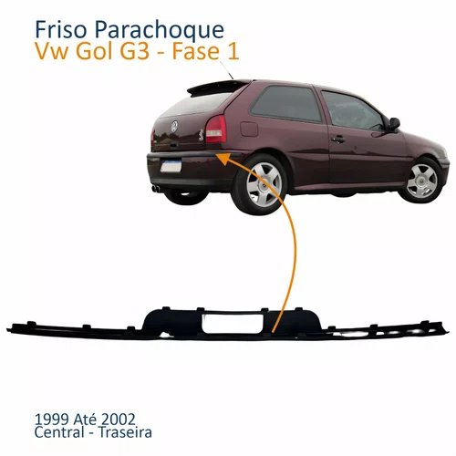 Friso Parachoque Traseiro Vw Gol G3 Fase 1 1999 2000 2001 2002 Central