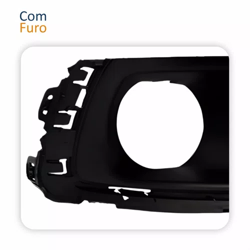 Moldura Grade Farol Auxiliar Gm Cobalt 2016 2017 2018 2019 2020 Com Furo Lado Direito Passageiro