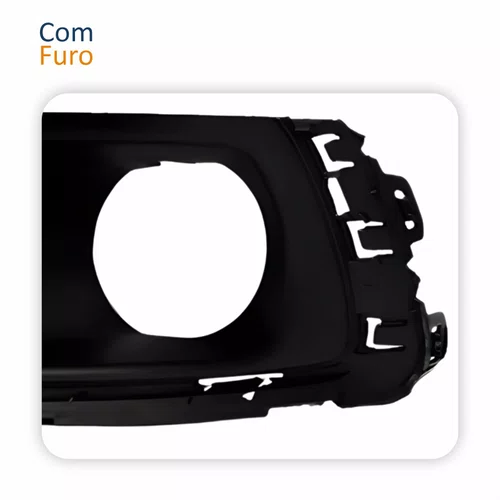 Moldura Grade Farol Auxiliar Gm Cobalt 2016 2017 2018 2019 2020 Com Furo Lado Esquerdo Motorista