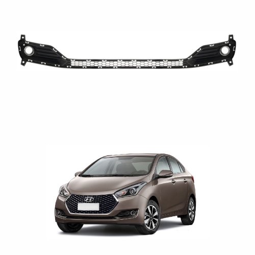 Grade Parachoque Hyundai hb20 2016 2017 2018 2019 com Furo e Aro Cromada
