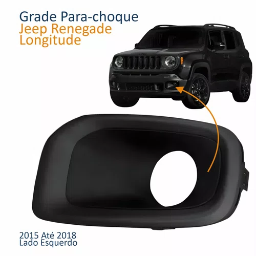 Grade Parachoque Jeep Renegade Longitude 2015 2016 2017 2018 Com Furo Lado Esquerdo Motorista