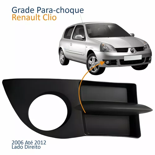 Grade Parachoque Renault Clio 2006 Até 2012 Com Furo Lado Direito Passageiro