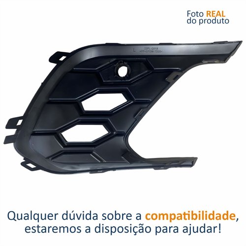 Moldura Grade Farol Auxiliar Vw Polo Gts 2024 2025 Com Furo Lado Esquerdo Motorista
