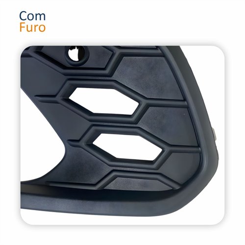 Moldura Grade Farol Auxiliar Vw Polo Gts 2024 2025 Com Furo Lado Esquerdo Motorista