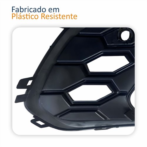 Moldura Grade Farol Auxiliar Vw Polo Gts 2024 2025 Com Furo Lado Esquerdo Motorista