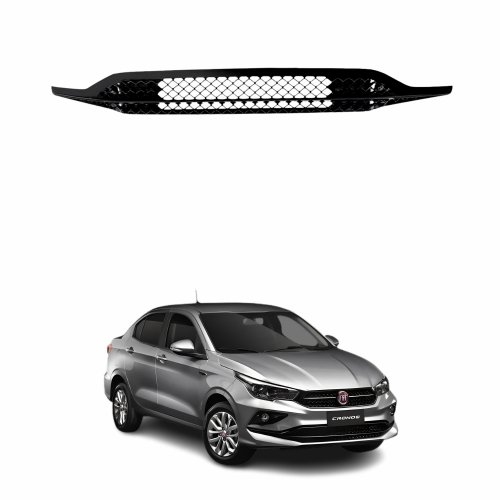 Grade Parachoque Central Fiat Cronos 2017 até 2022 Preto com Friso Preto