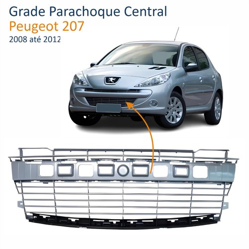 Grade Parachoque Central Peugeot 207 2008 Até 2012 Cinza