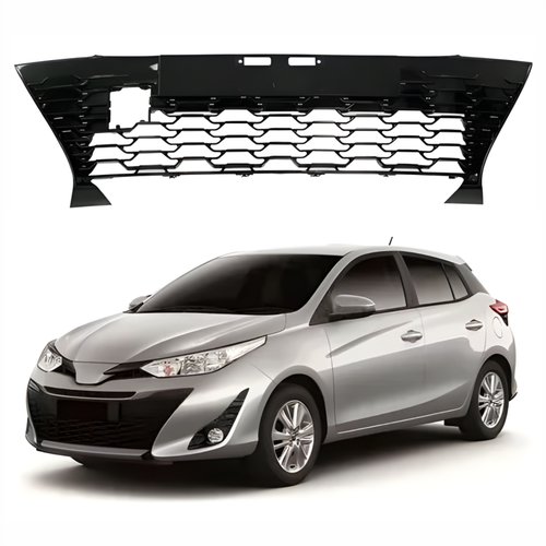 Grade Parachoque Central Toyota Yaris 2018 Até 2021 Black Piano