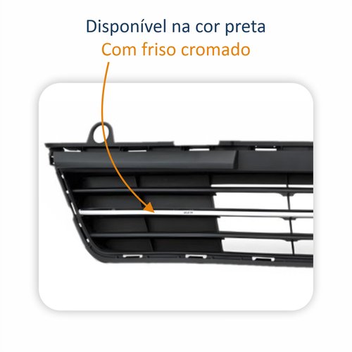 Grade Parachoque Central Vw Gol Voyage G7 2016 Até 2018 Com Friso Cromado