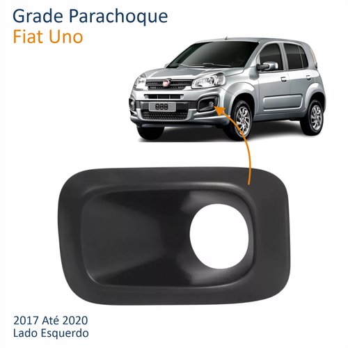 Grade Parachoque Fiat Uno 2017 Até 2020 Com Furo Lado Esquerdo Motorista
