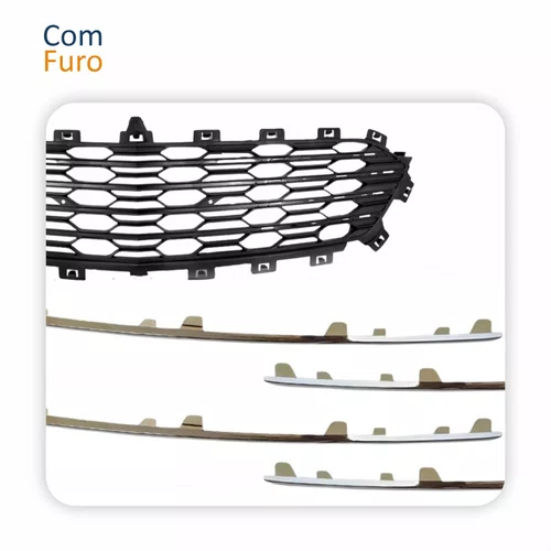 Grade Parachoque Gm Cruze Sedan Ltz 2016 2017 2018 2019 Com Kit 8 Frisos Cromados