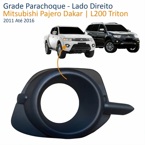 Grade Parachoque Mitsubishi Pajero Dakar L200 Triton 2011 Até 2016 Lado Direito Passageiro