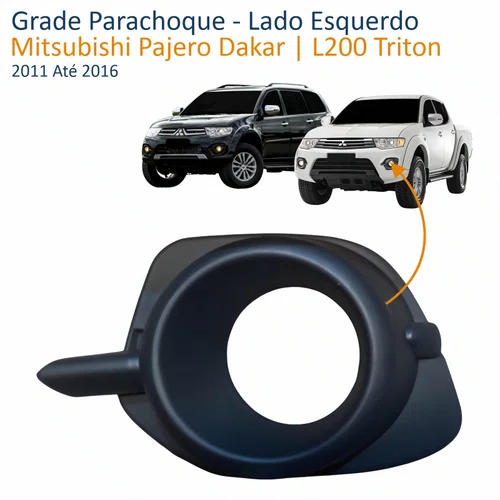Grade Parachoque Mitsubishi Pajero Dakar L200 Triton 2011 Até 2016 Lado Esquerdo Motorista