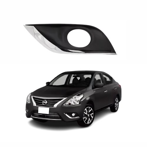 Grade Parachoque Nissan Versa 2015 Até 2021 Com Furo Friso Cromado Lado Esquerdo Motorista