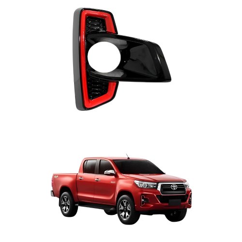 Grade Parachoque Toyota Hilux Srv 2018 2019 2020 Com Moldura Vermelha Lado Direito Passageiro