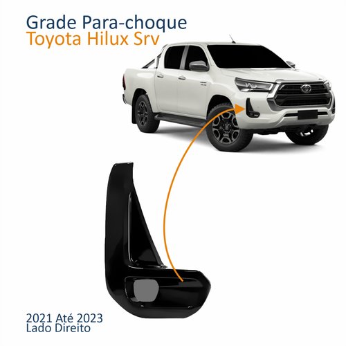 Grade Para-choque Toyota Hilux Srv 2021 2022 2023 Black Piano Lado Direito Passageiro