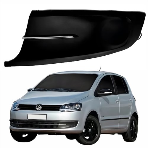 Grade Para-choque Vw Fox 2011 2012 2013 2014 Sem Furo Com Friso Cromado Lado Esquerdo Motorista