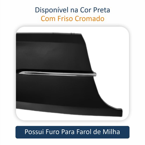Grade Parachoque Vw Fox 2011 Até 2014 Com Furo Com Friso Cromado Lado Direito Motorista